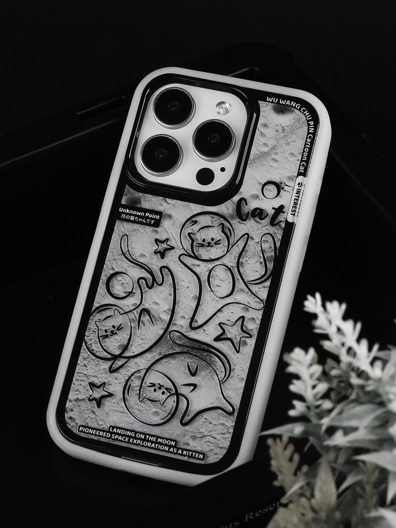 Load image into Gallery viewer, Apple iPhone 16/Pro/ Pro Max Manga cat design style Shockproof Fashion Series Case
