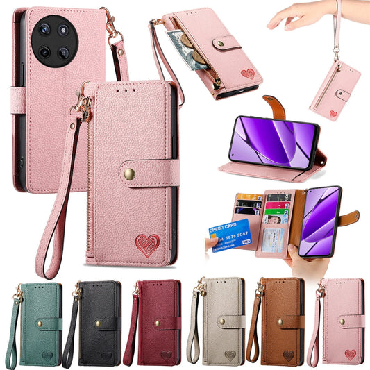 [With Card Slot] OPPO Reno10/Pro - PU leather Crossbody Wallet Style Shockproof Phone Case