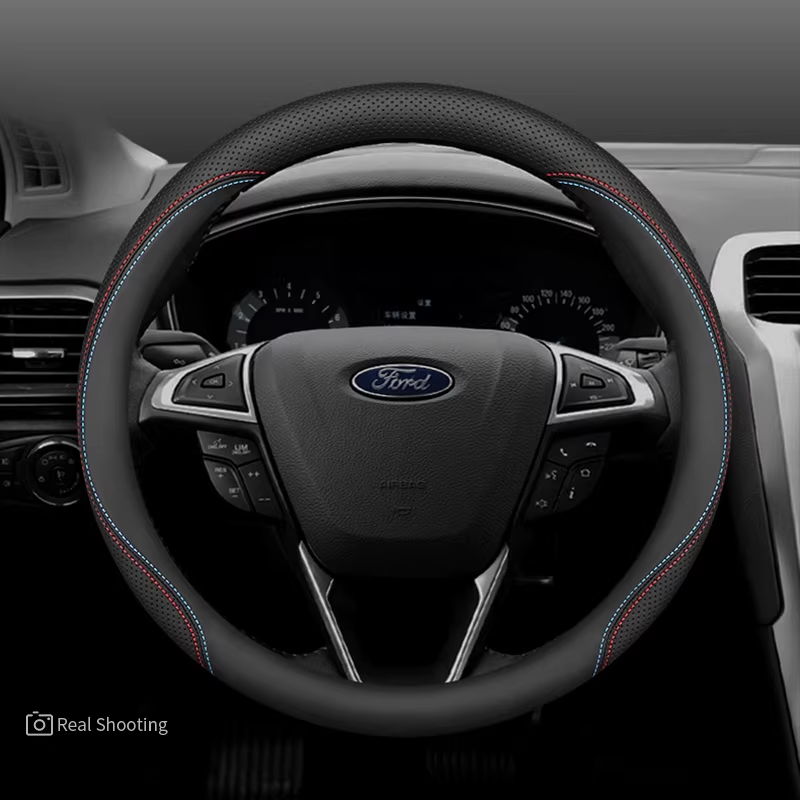 Load image into Gallery viewer, Ford Premium Nappa Leather Breathable Ultra-Thin Non-Slip Steering Wheel Cover For Mondeo, Focus, Explorer, Edge, Everest, Taurus - i-Station Mobile Phone &amp; Electronic Device Repair and Accessories
