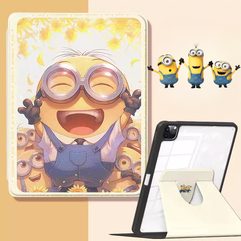 Load image into Gallery viewer, [Built-in Pen Slot] Apple iPad Air 4/5 10.9'' 4/5th Gen (2020/2022) Minions Smart 360° Degree Rotate Stand Shockproof Flip Cover Case
