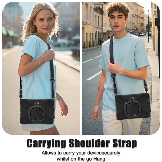 Samsung Galaxy Tab Active Pro / Active 4 Pro / Active 5 Pro Series - Heavy Duty 360 Degree Rotate Stand Hand Strap Case With Shoulder Strap - i-Station Mobile Phone & Electronic Device Repair and Accessories
