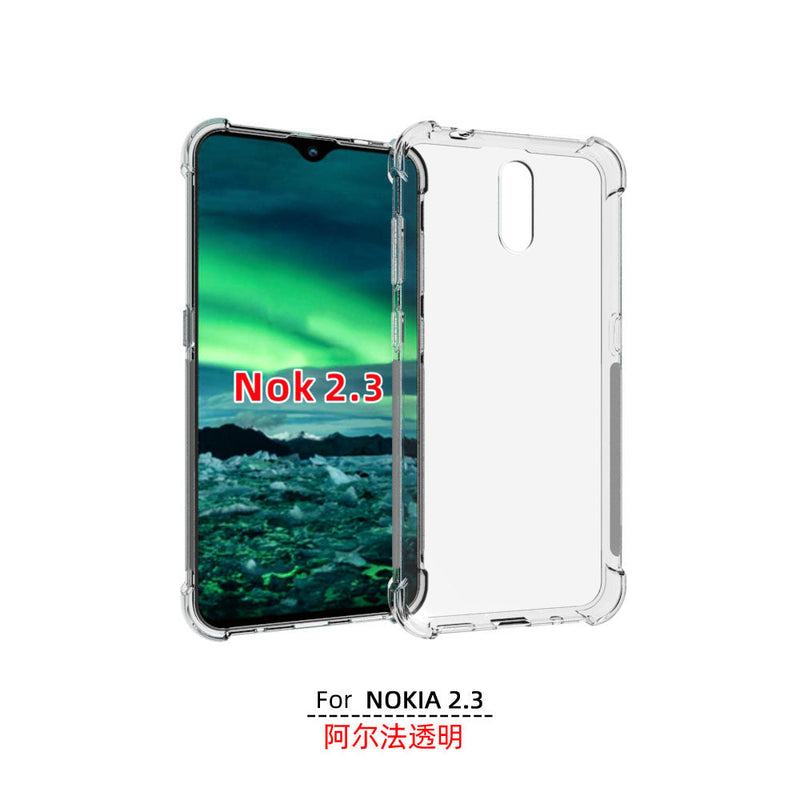 Load image into Gallery viewer, Nokia 2.3 - AirPillow Cushion Transparent Soft Clear TPU Four Corners Protective Case With 2PC 9H Tempered Glass Screen Protector
