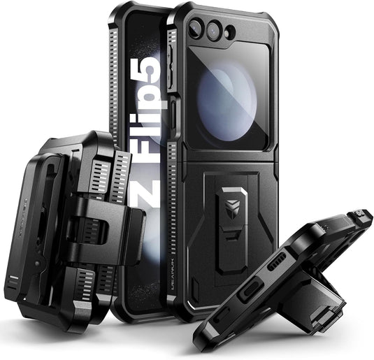 [Built-in Kickstand] Samsung Galaxy Z Flip 5/4/3 - Shockproof Rugged Case Full-Body Bumper Protective Heavy Duty Case