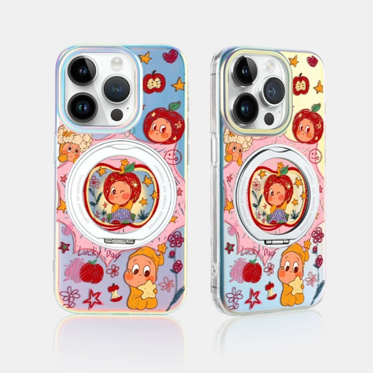 [Magsafe Compatible][Built-in Stand] Apple iPhone 16/Pro/Pro Max/Plus - Cartoon Cute Shockpoof Case