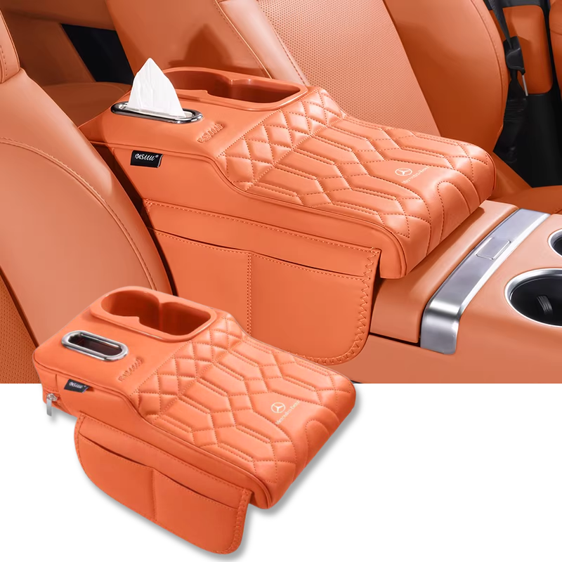 Load image into Gallery viewer, Mercedes-Benz Car Multi-Functional Leather Armrest Box Heightening Pad for A-Class, C-Class, E-Class, S-Class, GLA, GLB, GLC, GLE
