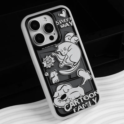 Apple iPhone 13/Pro/ Pro Max Manga cat design style Shockproof Fashion Series Case - i-Station Mobile Phone & Electronic Device Repair and Accessories