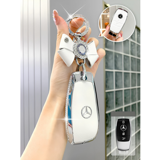 Mercedes Benz Glitter Leather Car Key Fob Case Cover For E300L, C260L, C200, GLB, A200L, S-Class, GLC260, GLE350, GLA - i-Station Mobile Phone & Electronic Device Repair and Accessories