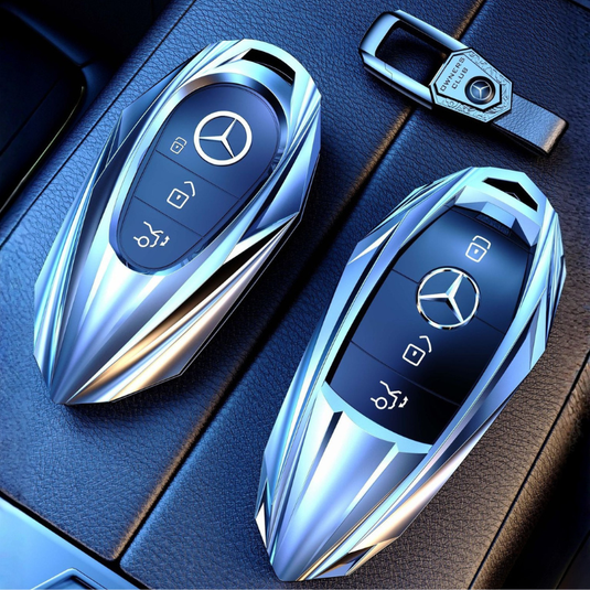 Mercedes Benz Mecha Style Zinc Alloy Car Key Fob Case Cover For Benz A, B, C, E, S, G-Class, GLA, GLB, GLC, GLE, GLS, CLA, CLS, EQC - i-Station Mobile Phone & Electronic Device Repair and Accessories