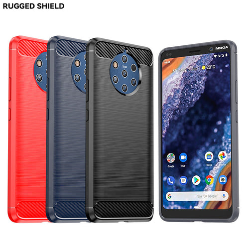 Nokia 9/9 PureView - Shield Shockproof Rugged Heavy Duty Case With 2PC 9H Tempered Glass Screen Protector