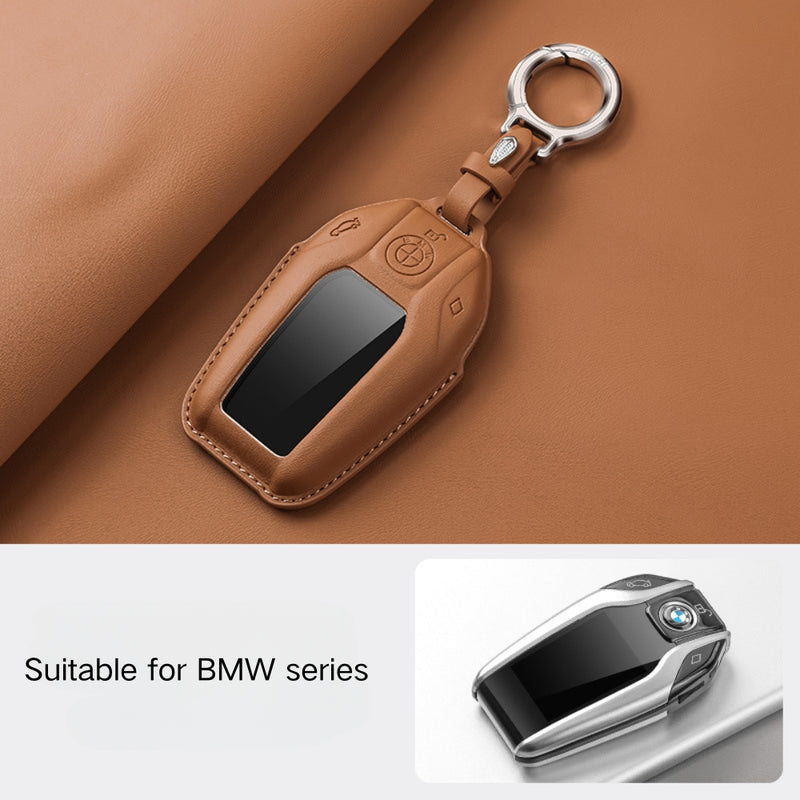 Load image into Gallery viewer, BMW Leather Car Key Protective Case For 1, 2, 3, 5, 7 Series, X1, X3, X5, X6, X7, ix1, ix40, ix50, i8
