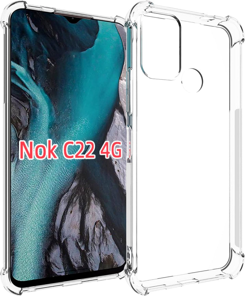 Load image into Gallery viewer, Nokia C22 - AirPillow Cushion Transparent Soft Clear TPU Four Corners Protective Case With 2PC 9H Tempered Glass Screen Protector
