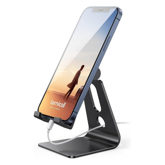 Adjustable Cell Phone Stand, Lamicall Phone Stand Cradle, Dock, Holder Compatible with iPhone Samsung Accessories Desk, Android Smartphone