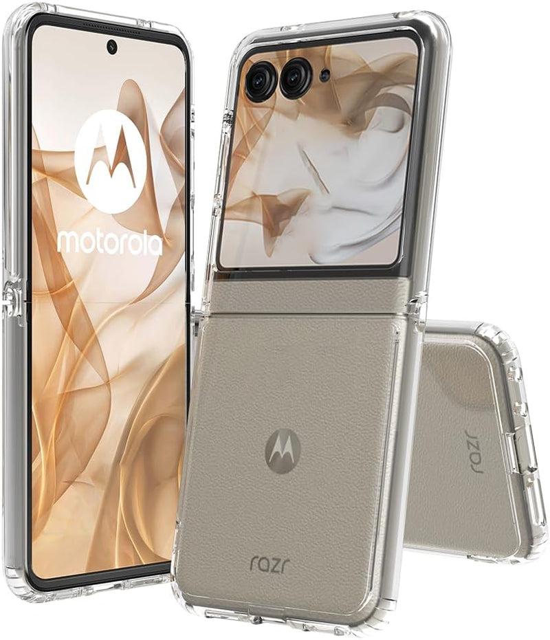 Load image into Gallery viewer, Motorola Moto Razr 2024 - AirPillow Cushion Transparent Soft Clear TPU Case With 2PC 9H Tempered Glass Screen Protector
