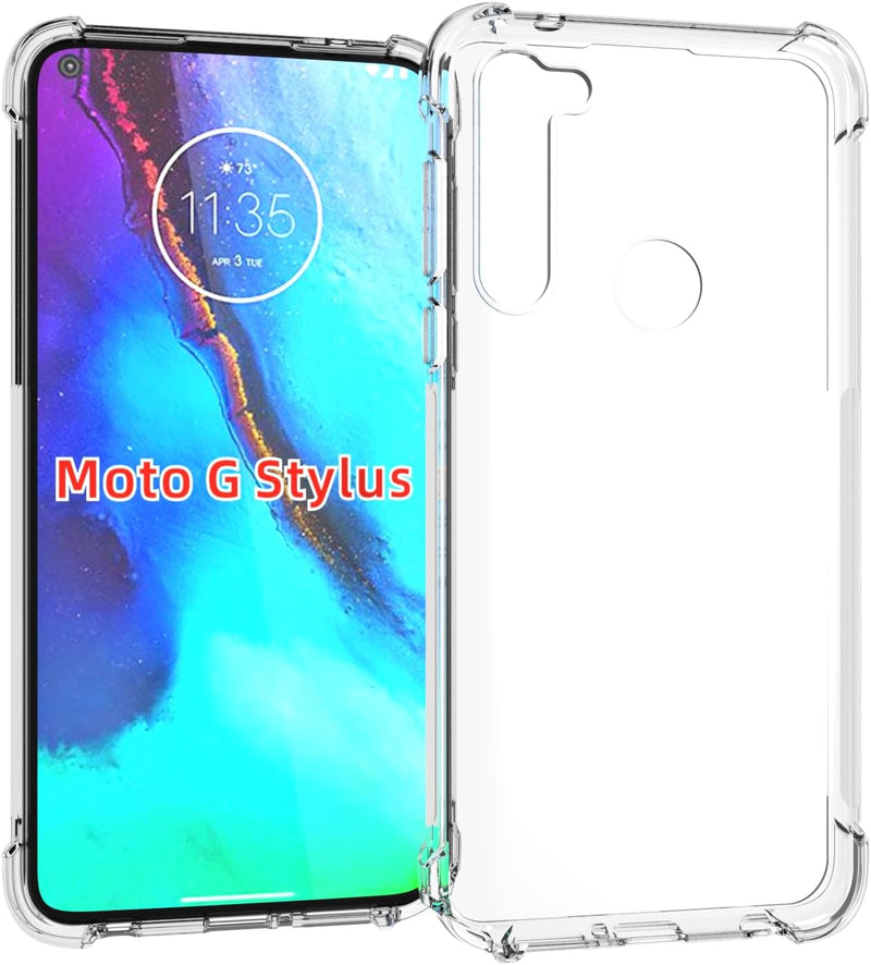 Load image into Gallery viewer, Motorola Moto G Stylus 2020 - AirPillow Cushion Transparent Soft Clear TPU Four Corners Protective Case With 2PC 9H Tempered Glass Sreen Protector
