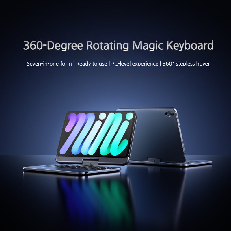 Load image into Gallery viewer, [With Backlit] Apple iPad Mini 6/7 8.3'' 6/7th Gen (2021/2024) 360-Degree Rotatable Magnetic Smart Wireless Toupad Keyboard Case - i-Station Mobile Phone &amp; Electronic Device Repair and Accessories

