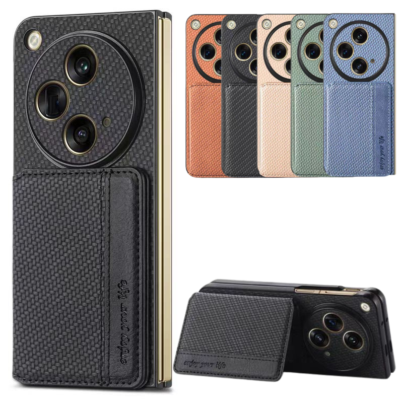 Load image into Gallery viewer, [Buil-in Stand ][With Card Solt] OPPO Find N3 CPH2499 Woven All-inclusive Shockproof Wallet Series Case
