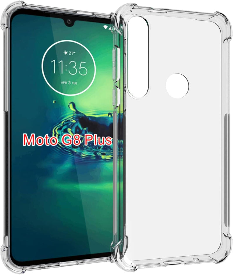 Load image into Gallery viewer, Motorola Moto G8 Plus - AirPillow Cushion Transparent Soft Clear TPU Four Corners Protective Case With 2PC 9H Tempered Glass Screen Protector
