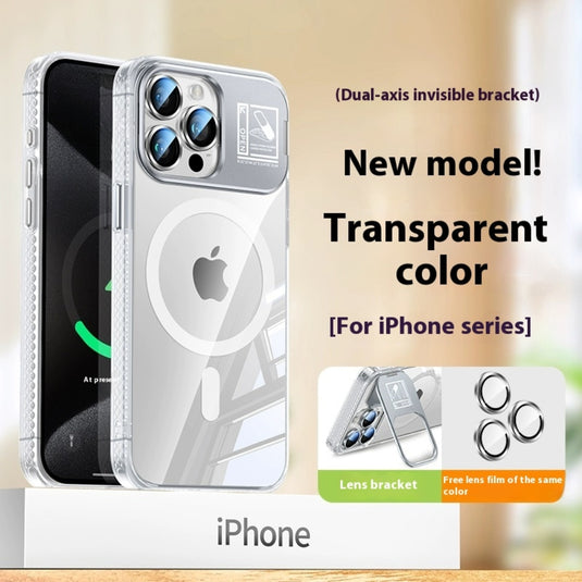 [Metal Lens Bracket] Apple iPhone 15/Plus/Pro/Max - TPU Dual Axis Matte Magnetic Protective Case