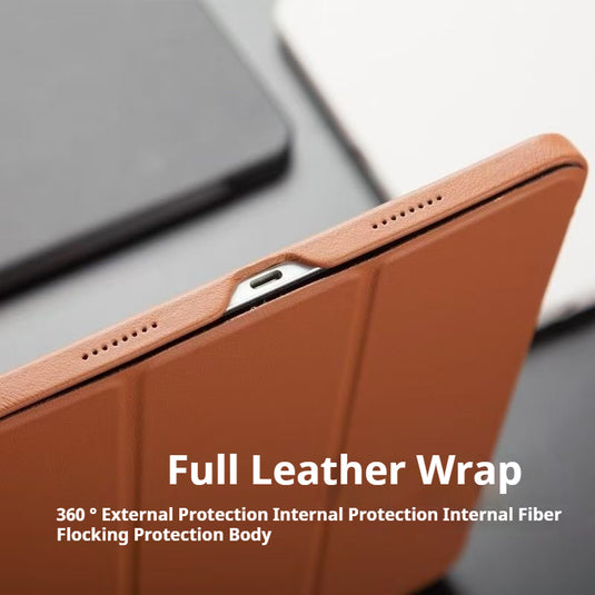 Apple iPad Air 11-inch M2 (2024) Genuine Leather Full-protection Shockproof Case