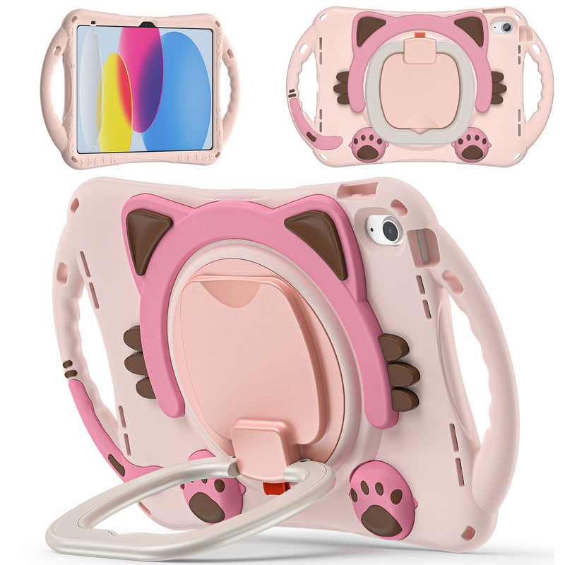 Load image into Gallery viewer, Apple iPad 7th(2019)/iPad 8th(2020)/iPad 9th(2021) 10.2" &amp; Air 3 &amp; Pro 2 10.5“ EVA Kid Friendly Cat Style Heavy Duty Case with Handle Stand Ring - Polar Tech Australia
