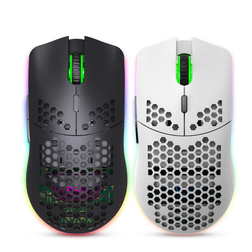 Wireless Lightweight RGB Gaming Mouse With Honeycomb Shell 6 Programmable Buttons