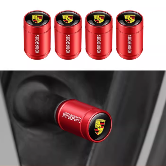 [4 Pcs] Porsche Car Wheel Tire Valve Stems Caps Cover for Cayenne, Panamera, Macan, 718, 911 - i-Station Mobile Phone & Electronic Device Repair and Accessories