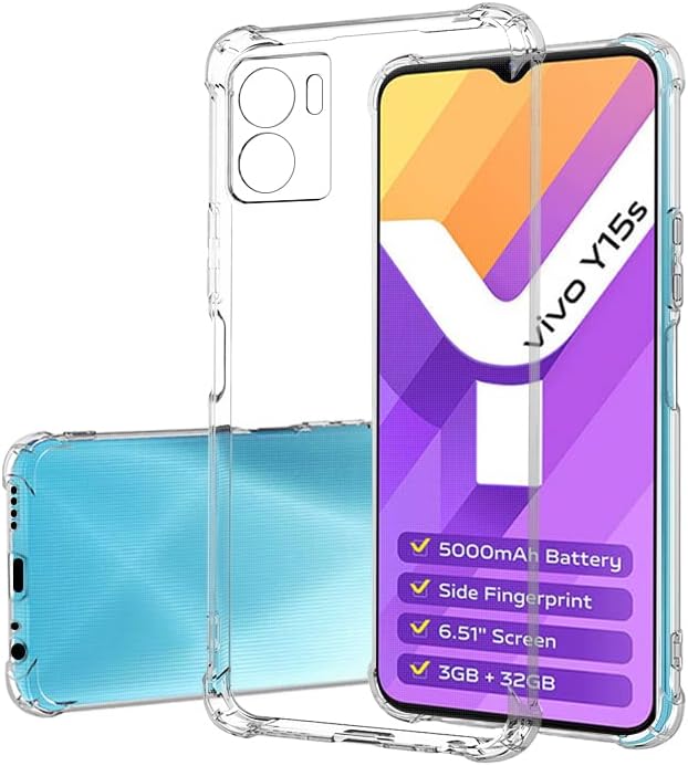 Load image into Gallery viewer, Vivo Y01/Vivo Y15s 2021 - AirPillow Cushion Transparent Soft Clear TPU Four Corners Protective Case With 2PC 9H Tempered Glass Screen Protector
