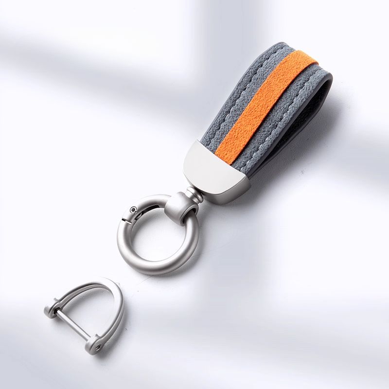 Load image into Gallery viewer, Premium Alcantara Two-Tone Matte Car Key Fob Keychain
