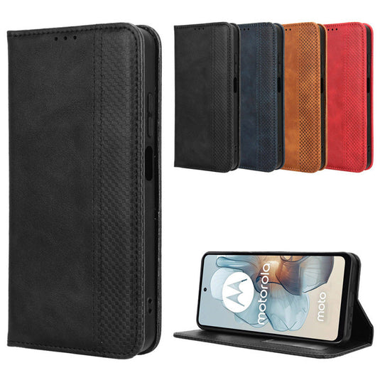 [With Card Solt] Motorola Moto G45 - PU Leather Material with Card Slots Cats Wallet Case With 2PC Tempered Glass Screen Protector