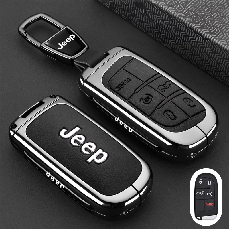 Load image into Gallery viewer, Jeep Premium Leather Protection Car Key Fob Case Cover for Grand Cherokee, Renegade, Compass, Commander, Cherokee - i-Station Mobile Phone &amp; Electronic Device Repair and Accessories
