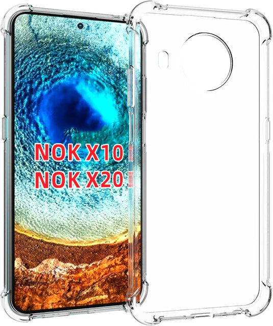 Nokia X10/X20/X100 - AirPillow Cushion Transparent Soft Clear TPU Four Corners Protective Case With 2PC 9H Tempered Glass Screen Protector