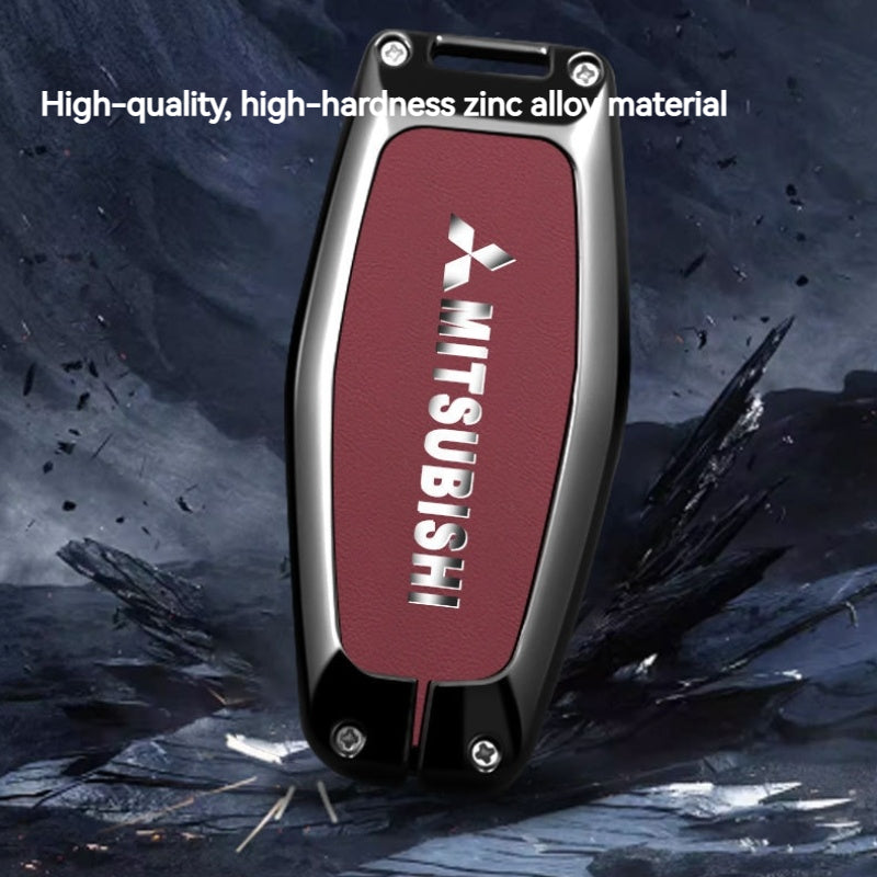 Load image into Gallery viewer, Mitsubishi Zinc Alloy PU Leather Car Key Fob Case Cover For Outlander - i-Station Mobile Phone &amp; Electronic Device Repair and Accessories
