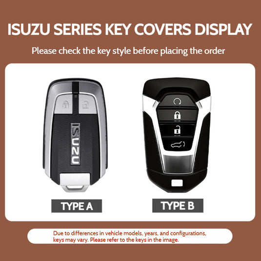 Isuzu Genuine Leather Full-cover Design Car Key Case Cover for D-Max, MU-X, Ruimai, RE-MAX