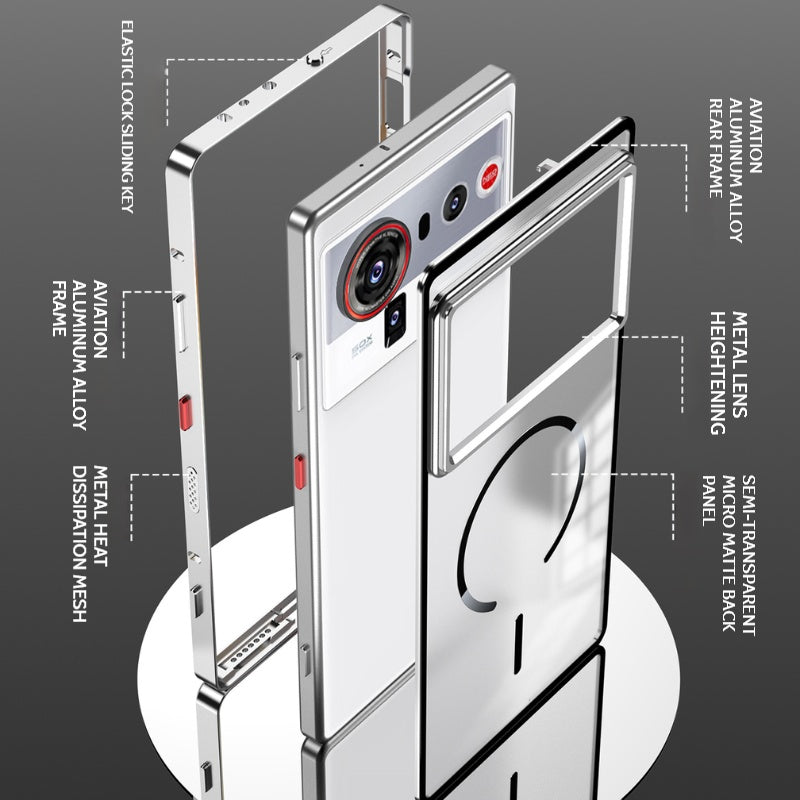 Load image into Gallery viewer, [Magsafe Compatible] ZTE Nubia Z80 Ultra - Semi-transparent Essentials Series Case With Metal Frame
