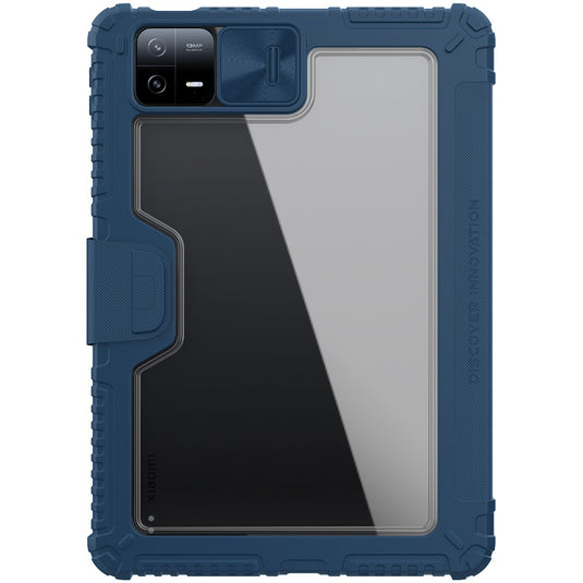 [With Slide Lens Cover][With Pen Slot] Apple iPad Pro 11-inch 1st/2nd/3rd/4th Gen (2018/2020/2021/2022) - Nillkin Bumper Leather Flip Cover Shockproof Case