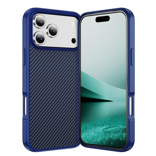 iPhone 17/Air/Pro/Pro Max Kevlar Carbon Fiber Texture Shockproof Heavy Duty Case with Hidden MagSafe Magnetic