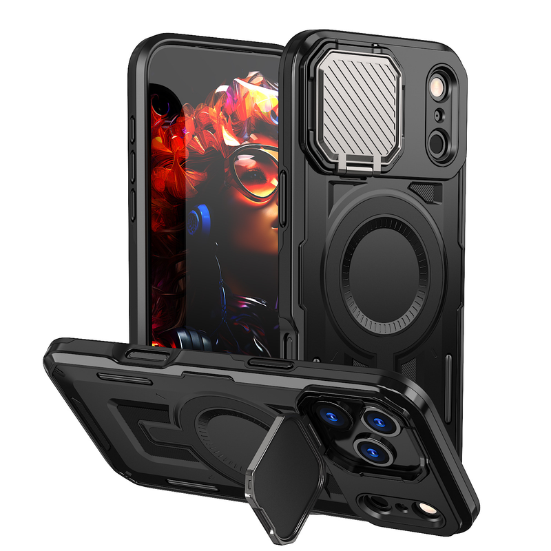 Load image into Gallery viewer, [Magsafe Compatible][With Lens Cover] Apple iPhone 17 Pro/Pro Max Heavy Duty Stand Phone Case
