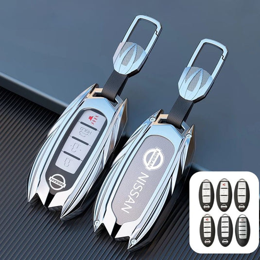 Nissan Mecha Style Zinc Alloy Car Key Fob Case Cover For Pathfinder, X-Trai, Teana, Qashqai, Tiida, Sylphy, Murano, Lannia