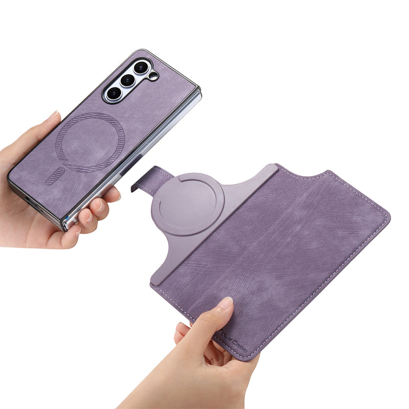 Load image into Gallery viewer, [Magsafe Compatible][Detachable] Samsung Galaxy Z Fold3 SM-F926 Leather Flip Shockproof Wallet Series Case With Card Slot
