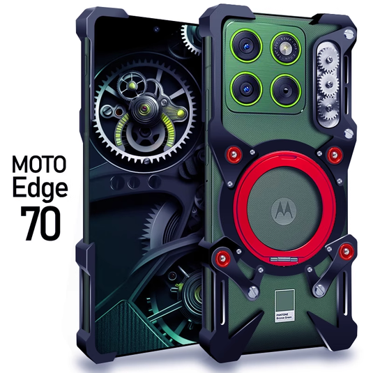 [With 360° Rotating Stand] Motorola Moto Edge 70 Aluminum Alloy Metal Frame Shockproof Case