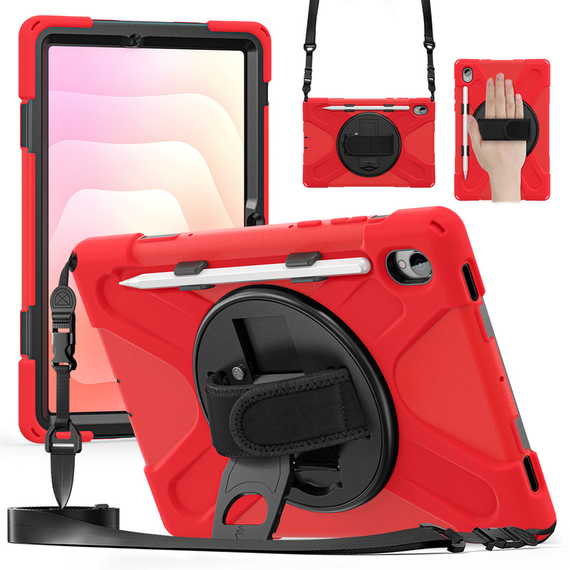 Load image into Gallery viewer, Samsung Galaxy Tab S11 (2025) 11&quot; - Heavy Duty 360 Degree Rotate Stand Hand Strap Case With Shoulder Strap

