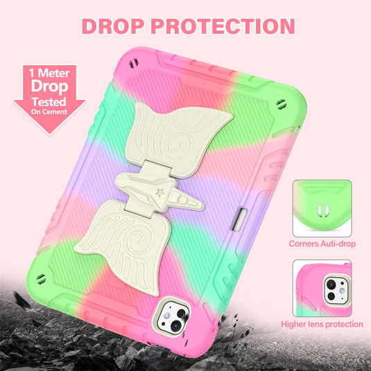 [Built-in Stand] Samsung Galaxy Tab A9 Plus 11’’ 2023 (X210/X215/X216B) - Kids Silicone Butterfly Heavy Duty Shockproof Case