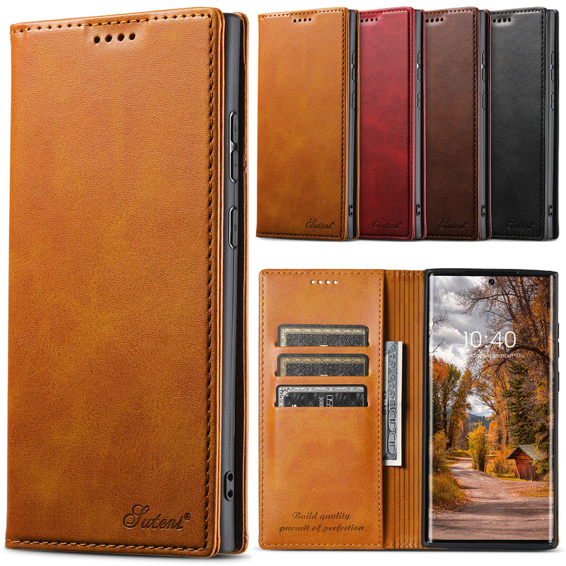 Load image into Gallery viewer, [With Card Slot] Samsung Galaxy S24/Plus/Ultra Premium Leather Flip Shockproof Wallet Series Case
