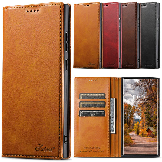 [With Card Slot] Samsung Galaxy S23/Plus/Ultra Premium Leather Flip Shockproof Wallet Series Case