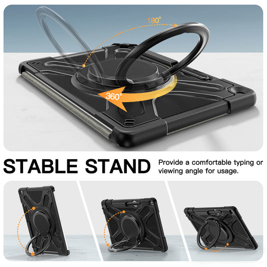 Microsoft Surface Pro 12 (2025) - 360 Degree Rotate Shockproof Heavy Duty Tough Stand Case Cover With Pen Holder