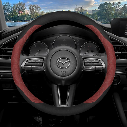 Mazda Premium Suede Leather Steering Wheel Cover For Mazda 3 Axela, CX-5, CX-4, Atenza, CX-30, CX-50, Mazda 6, Ruiyi - i-Station Mobile Phone & Electronic Device Repair and Accessories