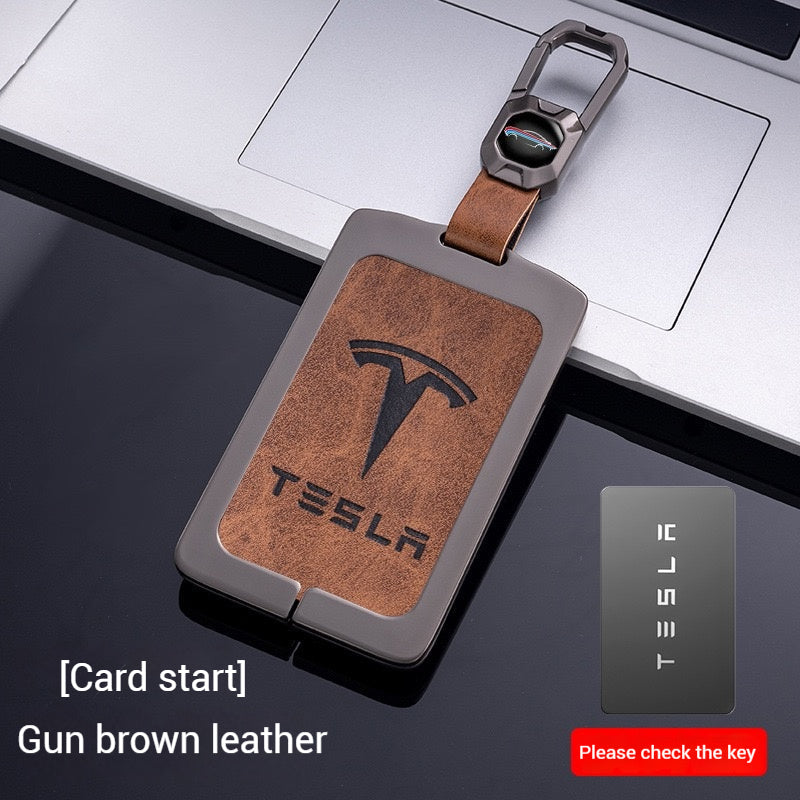 Load image into Gallery viewer, Tesla Metal + PU Leather Smart Key Card Case for Model 3, S, Y, X
