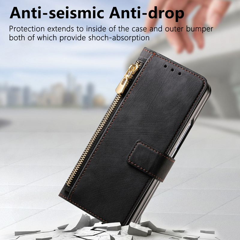 Load image into Gallery viewer, [With Card Slot] Samsung Galaxy Z Fold7 - Multi-functional Leather Wallet Case With Magnetic Flip Cover
