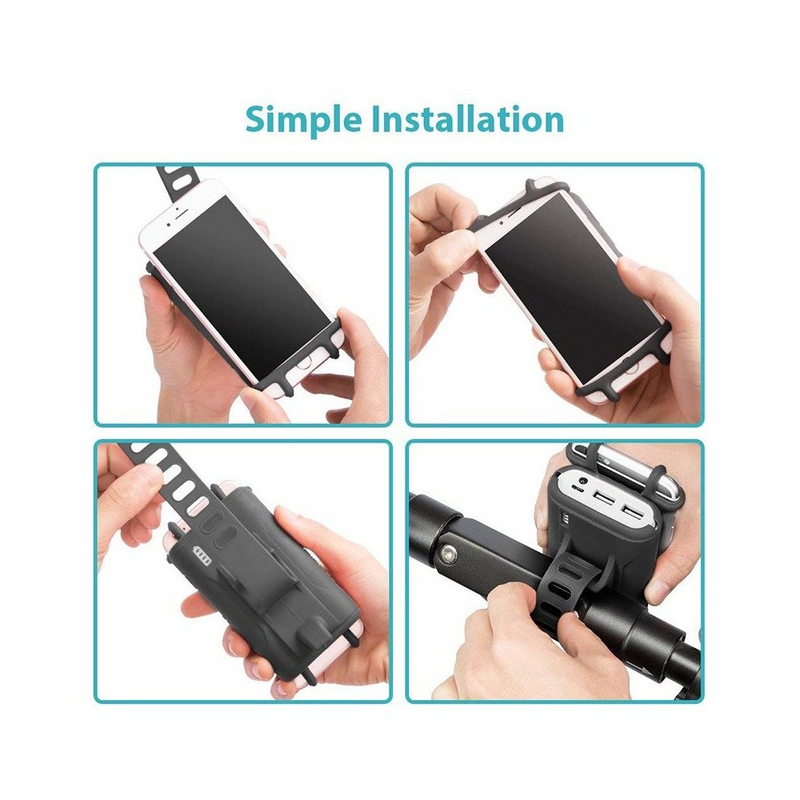 Load image into Gallery viewer, Romoss UR01 10000mAh Power Bank with Phone Holder and LED Flashlight for Biking-Black
