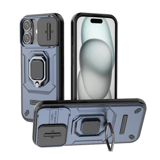 [With Lens Cover][Built-in Stand] Apple iPhone 17/Air/Pro/Max - Shield Shockproof Rugged Heavy Duty Case